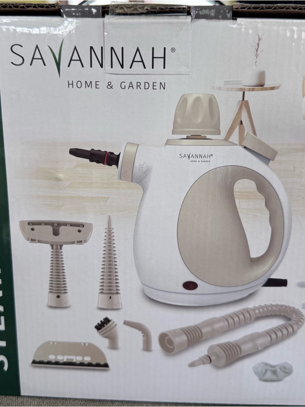 Savannah Multi-Surface Steam Cleaner in White & Beige